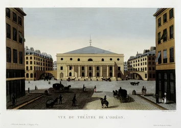 View of the theatre of the Odeon - in “Vues de Paris” by Courvoisier