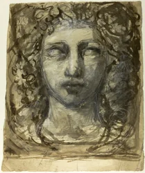 Study of Female Head; Classical Male Head
