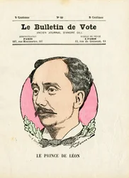Ballot 2nd series, Satirical in Colors: Prince de Leon - Illustration by Henri Demare (1846-1888)
