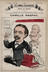 Cartoon of Camille Raspail 1827-1893 English politician from 