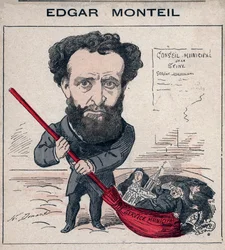 Edgar Monteil (1845-1926), French writer, Freemason - Caricature by Henri Demare in “Les Hommes d