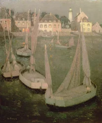 Brittany Port by Moonlight