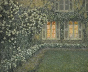 The White Garden at Dusk