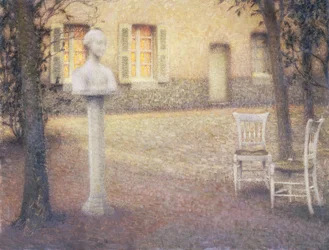 The Bust in the Garden at Twilight