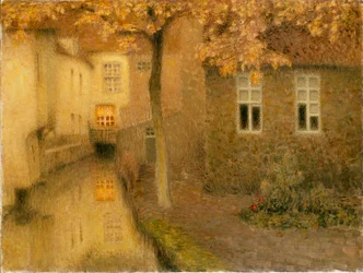 A Canal in Bruges at Dusk