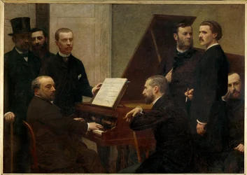 Around the Piano, from left: Adolphe Jullien, Arthur