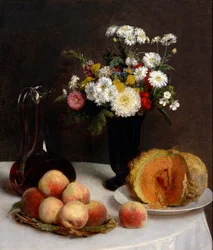 Flowers and Fruits, Still Life with Wine