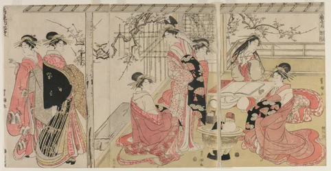 Courtesans of the Ogiya on a Spring Outing