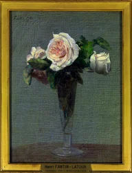 Flowers. Painting by Henri Fantin Latour (1836-1904) 1872. Paris, Musee du Louvre