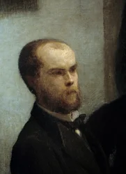 Table Corner (detail). Portrait of Paul Verlaine