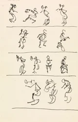 Four Registers of Fourteen Dancing Figures