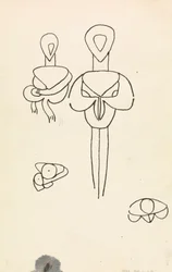 Four Studies for Two Figural Designs