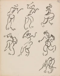 Seven Dancing Figures, in Three Registers