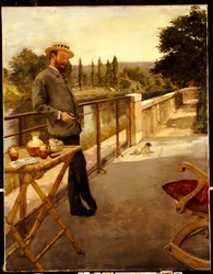 An Elegant Man on a Terrace