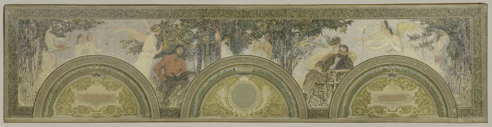 Sketch for the South Entrance Salon of the Hôtel de Ville de Paris: Painting - Literature