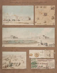 Six Views and Drawings of Lake Natron in Libya, made during the reconnaissance mission of the Egyptian Army led by General Andreossy, 1799