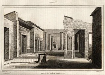 The house of the tragic poet, in Pompeii, engraving by Labrouste