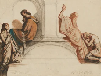 Study for a fresco depicting the sacraments of Confession and Absolution, Chapel of the Holy Spirit, Church of Saint-Merri, Paris