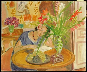 Woman with Gladioli