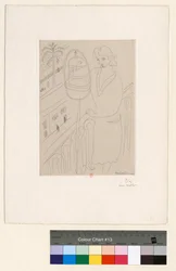 Young Woman on a Balcony Watching Parakeets