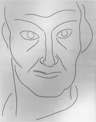 Portrait of Charles Baudelaire, illustration for Poems by Stephane Mallarme