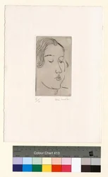 Head in three-quarter view facing right