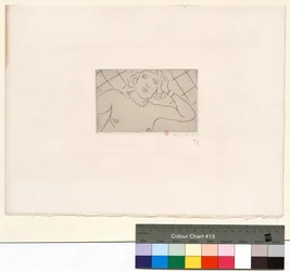 Torso, Diamond-Patterned Background