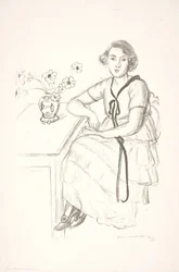 Young Woman with a Black Decorative Ribbon