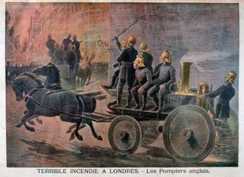 English firemen going to an emergency