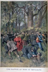 Fight between Gendarmes and Civilians in the Bois de Boulogne, Paris