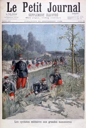 French bicycle corp on military maneuvers