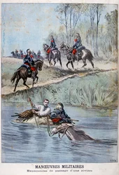 French Military Maneuvers, Fording a River