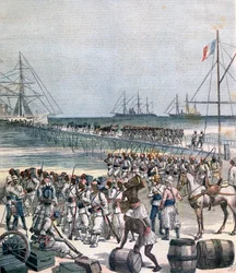 Landing of the Senegalese Troops at the New Wharf in Cotonou, Benin