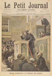 Title Page Depicting the Scandalous Meeting of the House of Deputies: Jean Jaures Attacked by Bernis During a Debate on the Dreyfus Affair