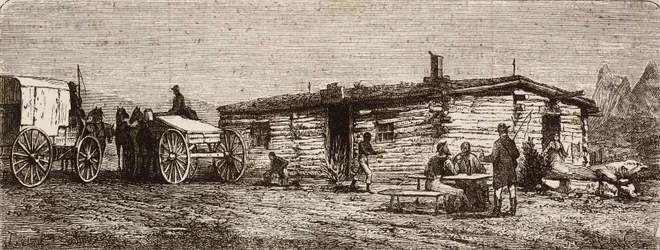 Transcontinental Stagecoach Station in the Utah Desert, from 