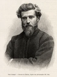 Portrait of Paul Crampel, French explorer of Central Africa. Engraving by Henri Thiriat to illustrate the story 