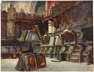 Choir Stalls in a Spanish Cathedral, c. 1868