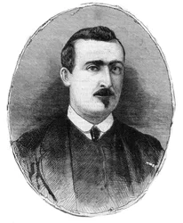 Portrait of Antoine Alphonse Chassepot (1833-1905) Armourer and Creator of the Rifle of the same name - Drawing by Henry de Montaut