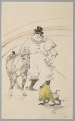At the Circus: Trained Pony and Baboon