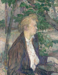 Woman seated in a Garden