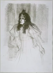 Portrait of May Belfort (May Egan) with Two Figures and a Piano