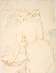 Woman Washing, the Toilet