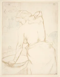 Woman at Her Toilette, Washing Herself, from the Series Elles