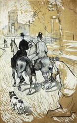 Horse-riders going toward the Bois de Boulogne