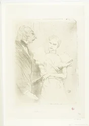 Portrait of Actress Marthe Brandès and Actor Louis-Pierre Leloir in the Play Les Cabotins