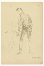 Portrait of Cyclist Albert Zimmerman and His Bicycle
