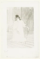 Portrait of Singer Cecy Loftus on Stage in Theater