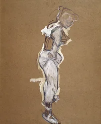 Trapezist Adjusting Her Tights