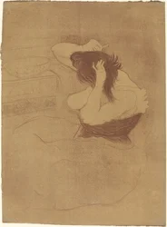 Woman Combing Her Hair