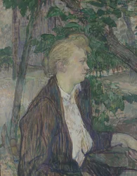 Woman seated in a Garden